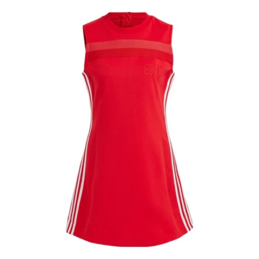 $150 Adidas Women Originals 83-C Red Dress Better Scarlet HR3420 Sz 18 Nwt